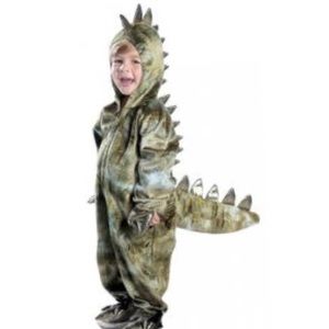 XS Size 4 Toddler Sparkly Dinosuar Zip Costume